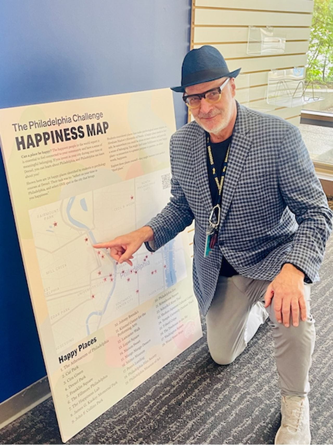 Eric Zillmer with a map of Philadelphia