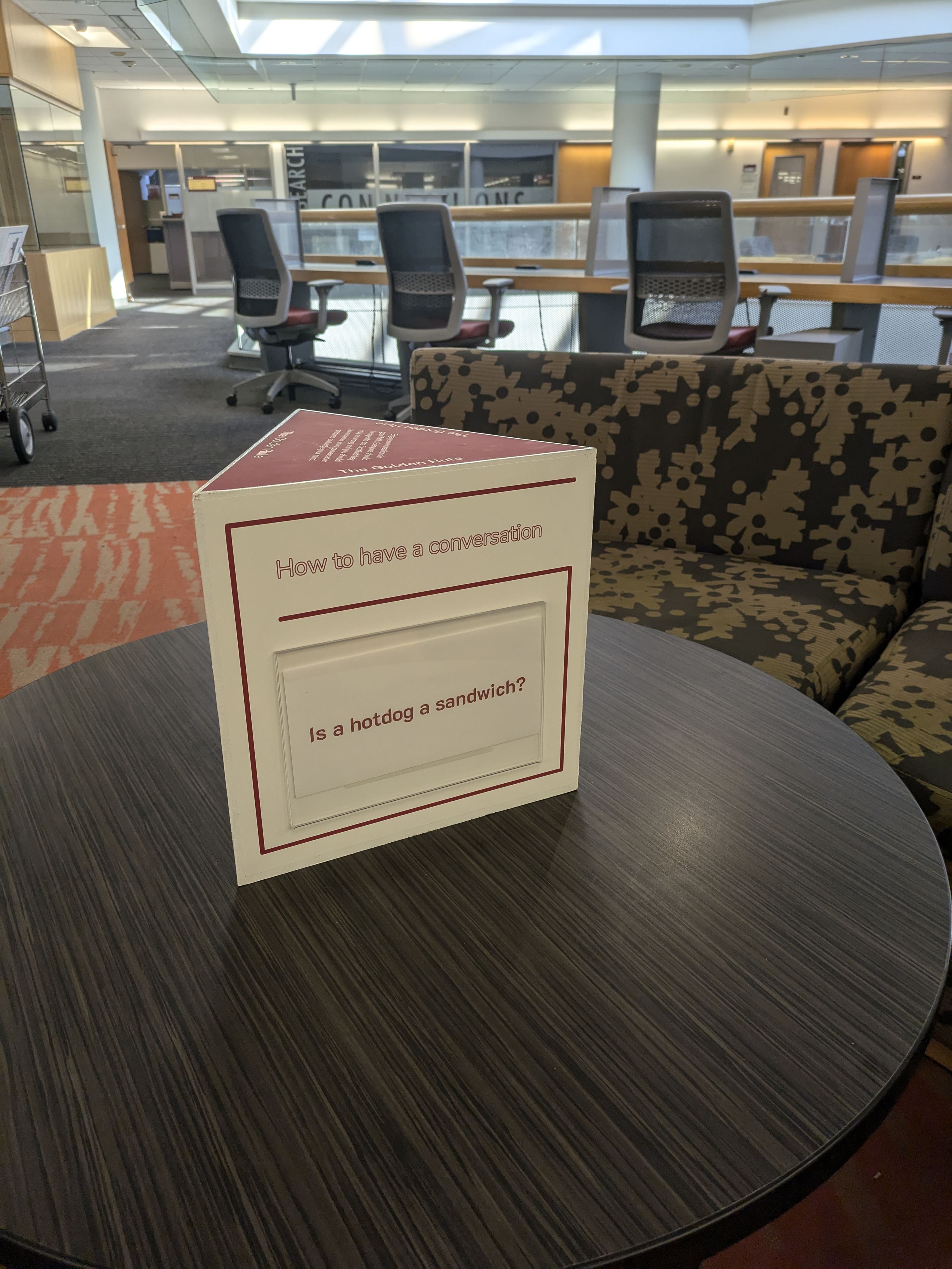 triangle "box" on a table 